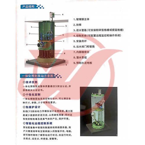 厂家直销玻璃钢一体化泵站  一体化提升泵站厂家 一体化泵站