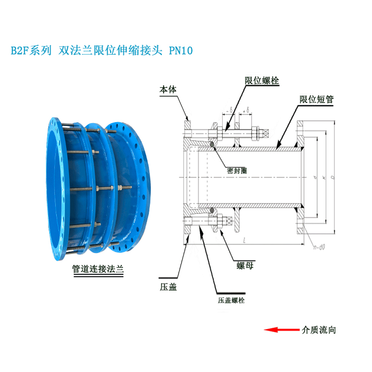 双法兰伸缩接头结构图