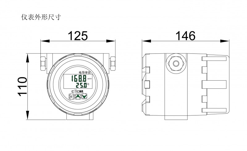 ASC400电导率安装尺寸