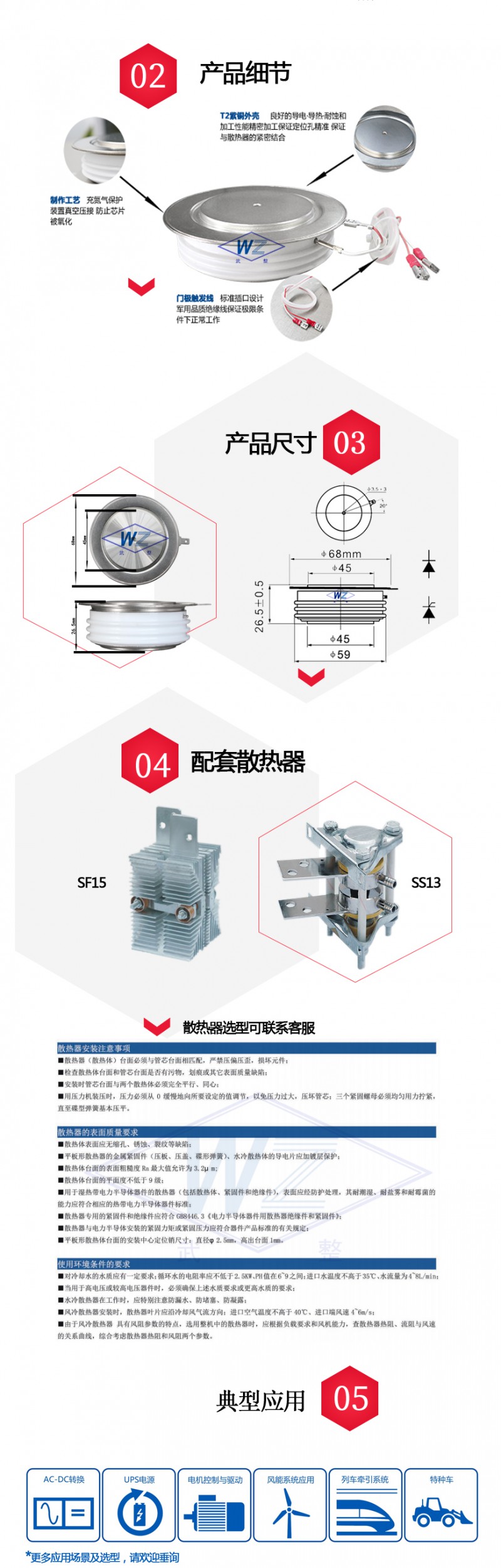 KT50CT尺寸细节及散热器