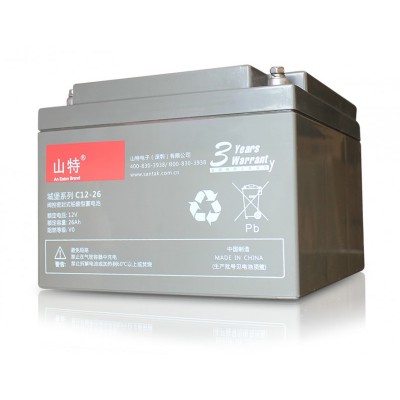 SANTAK山特UPS蓄电池12V26AH城堡C12-26