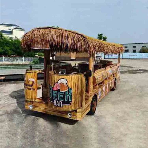 湖南啤酒造型款电动观光车  17座电动代步车  景区游览车